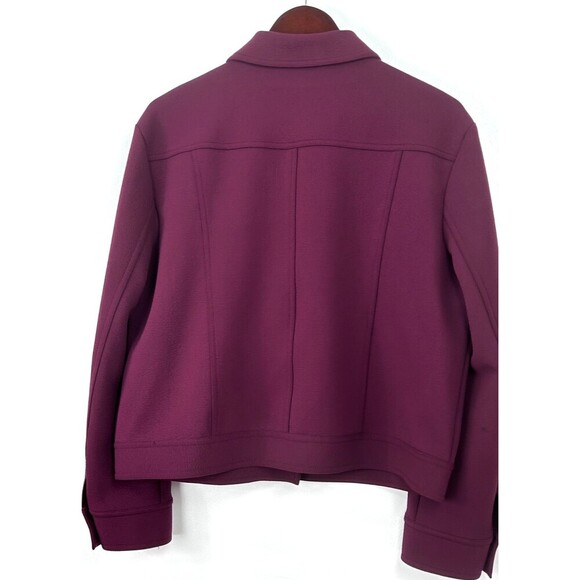 Ellen Tracy Women Jacket Maroon Poly Blend Button Up Collar Blazer Sz XL 1095E4 - Picture 7 of 12
